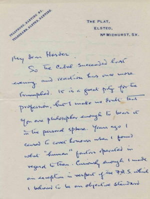 Jones to Thomas Horder, no date [probably 1945-55]