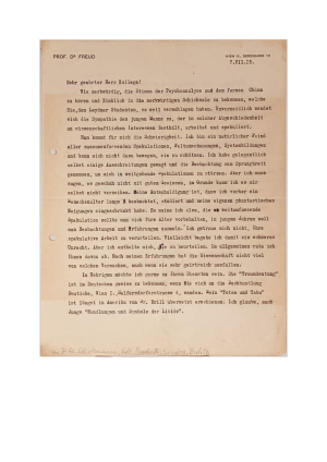 Freud to Johan Wilhelm Schotman, 7 July 1925