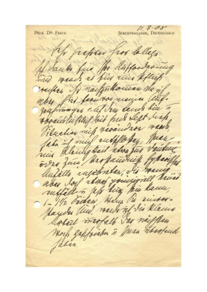 Freud to Albert Moll, 11 August 1908