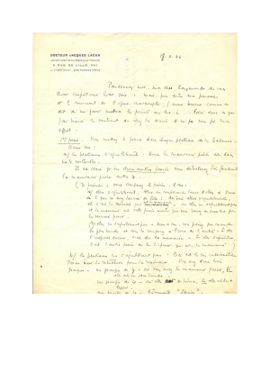Lacan to Raymond Queneau, 18 October 1946