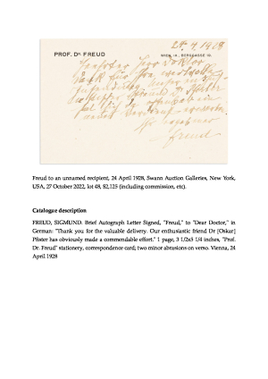 Freud to unknown recipient, 24 April 1928