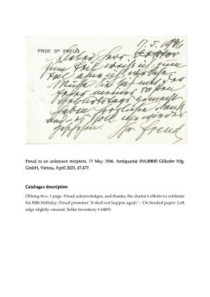 Freud to unknown recipient, 17 May 1936