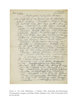 Freud to Emil Oberholzer, 3 October 1920
