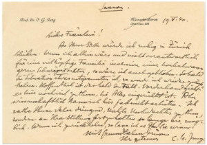 Jung to Rivkah Scharf Kluger, 19 May 1940