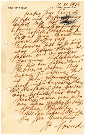 Freud to George Sylvester Viereck, 11 November 1932