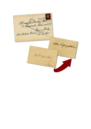 Freud to Merrill Moore, 11 June 1939, calling card and envelope