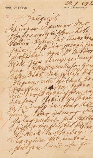 Freud to Theodor Reik, 30 October 1933