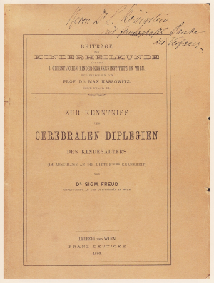 Freud (1893) <em>Zur Kenntniss der cerebralen Diplegien des Kindesalters</em> (Leopold Königstein's copy)