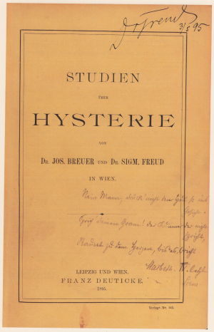 Freud (1895) <em>Studien über Hysterie</em> (Wilhelm Fliess' copy)